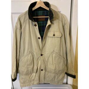 Vtg Aberdeen chore barn field jacket men’s Sz XXL plaid‎ lining corduroy collar